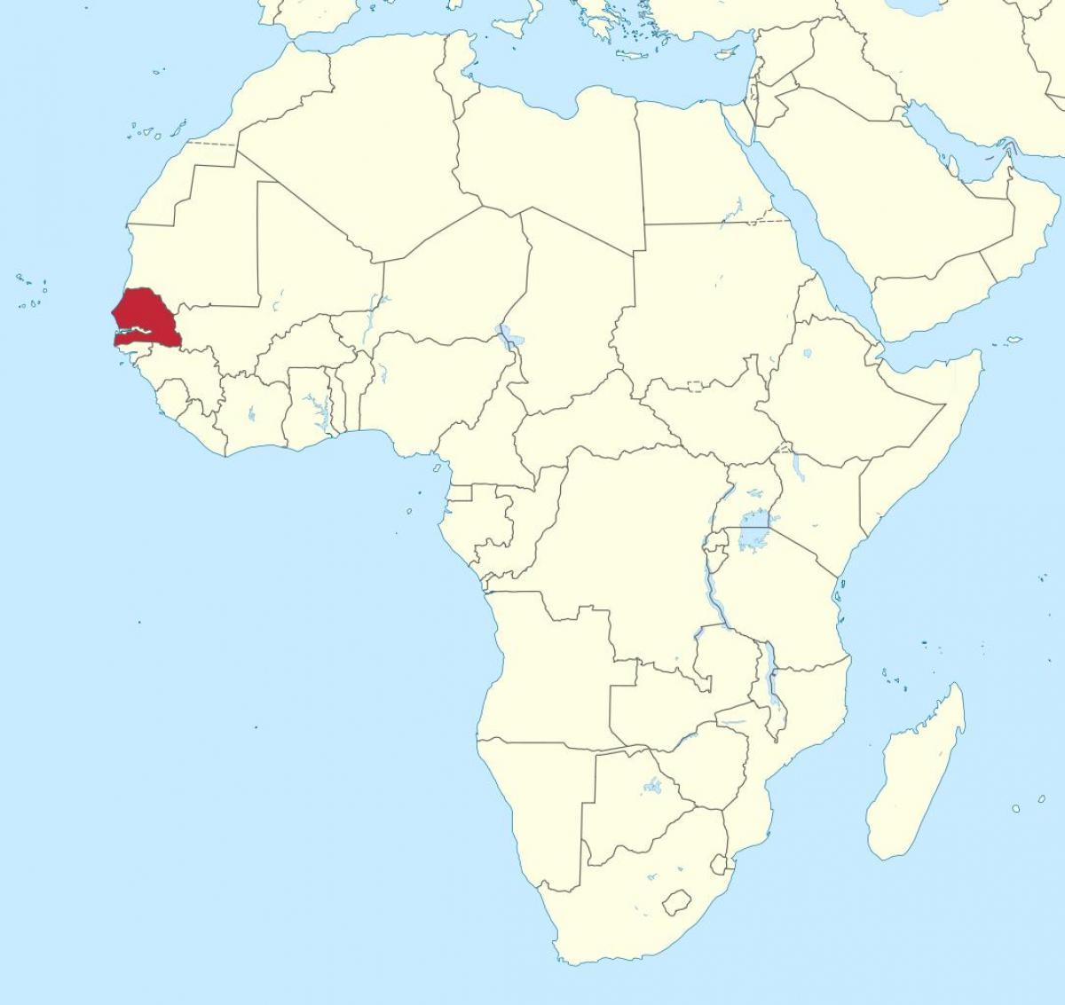 सेनेगल के नक्शे पर अफ्रीका