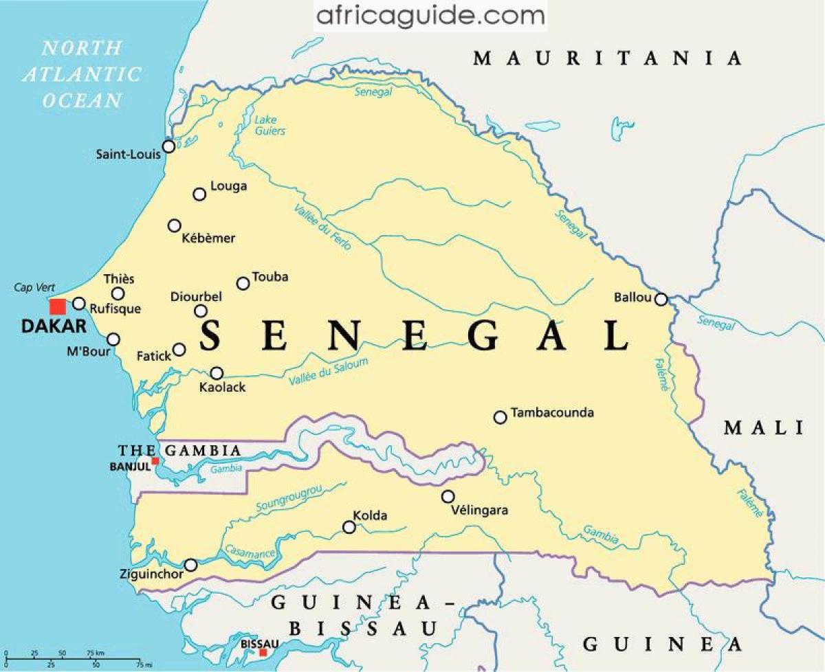 सेनेगल नदी अफ्रीका नक्शा