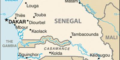 नक्शे के सेनेगल और आसपास के देशों